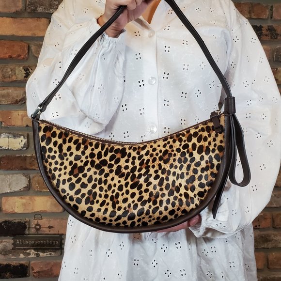 Kate Spade smile leopard calf hair small shoulder bag NWT AUTHENTIC Brown BAG
